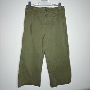 Anthropologie Maeve Green Wide Leg Cropped Pants | Utility Barrel Trouser 6